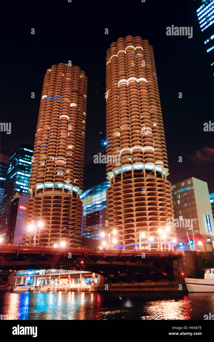 'Corn cob' buildings in Chicago, Illinois Stock Photo