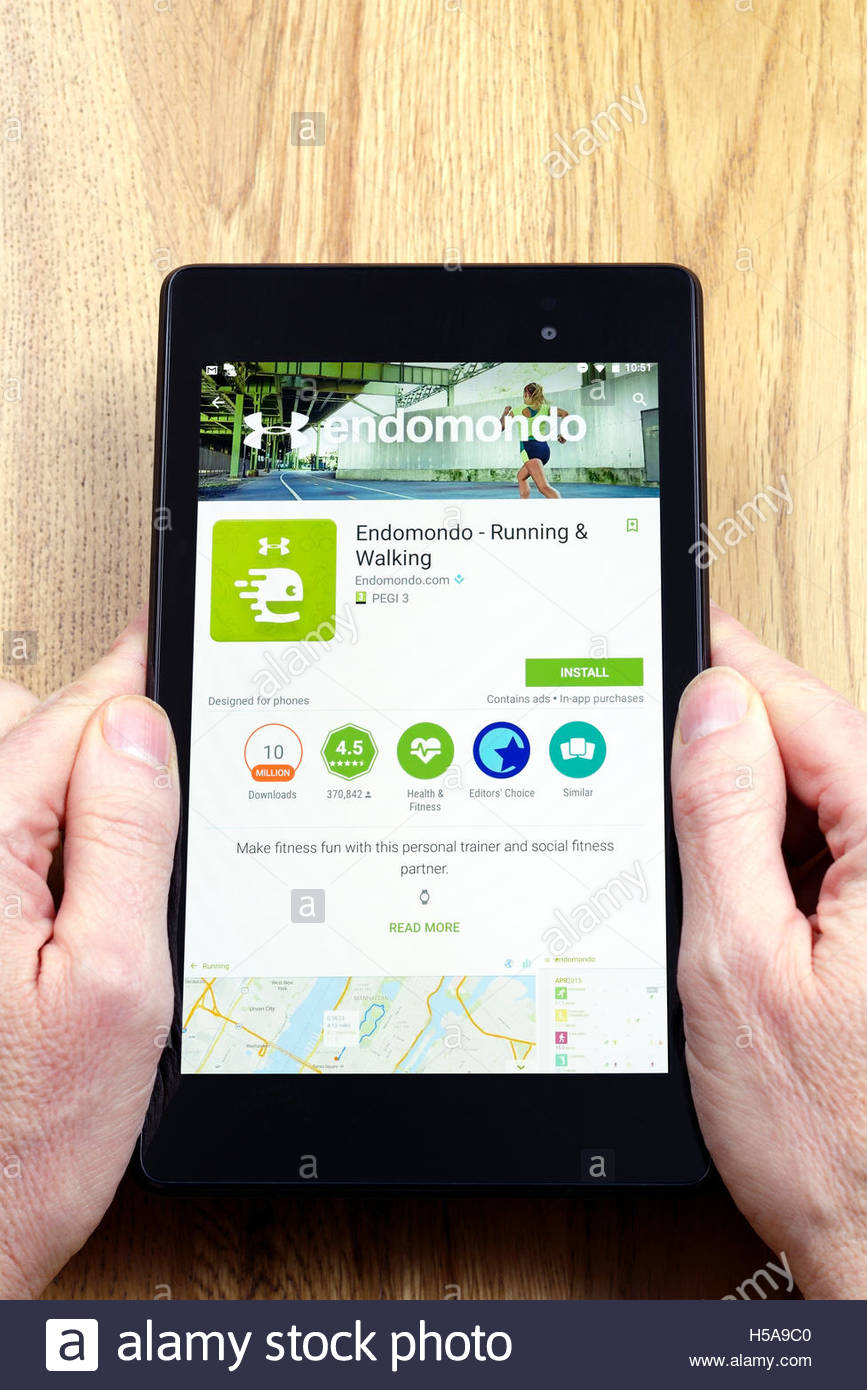 Endomondo Social Fitness Network App Shown On A Tablet Computer