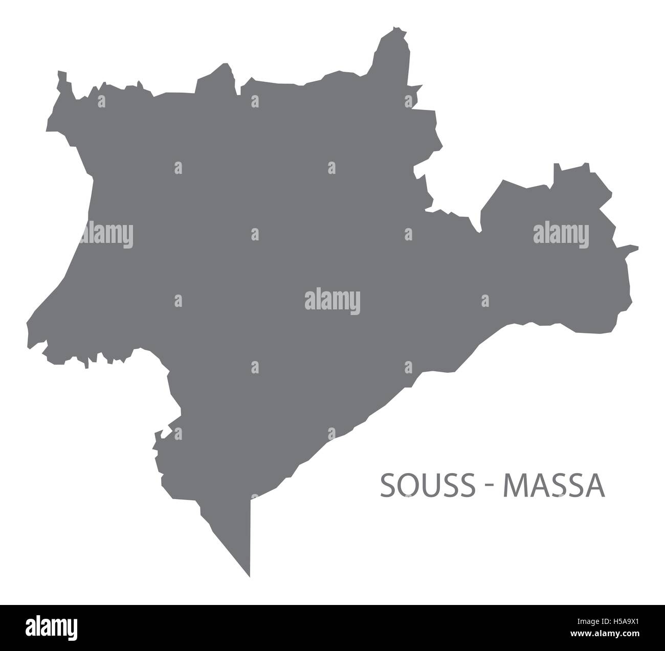 Souss - Massa Morocco Map grey Stock Vector