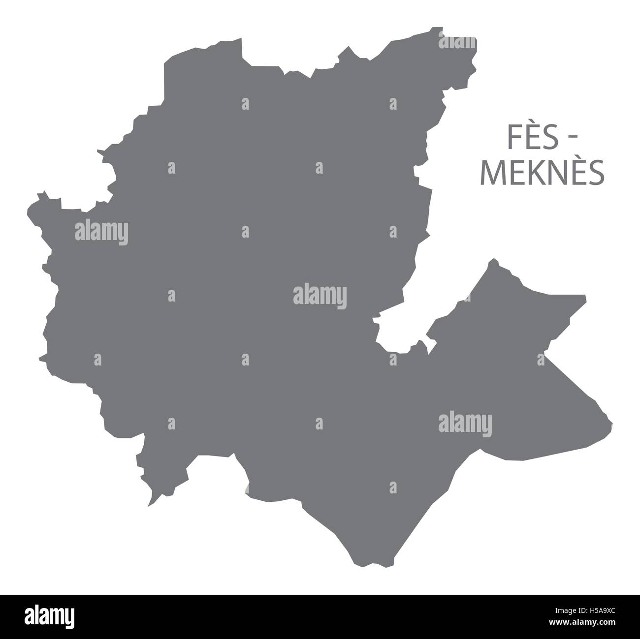 Fes - Meknes Morocco Map grey Stock Vector