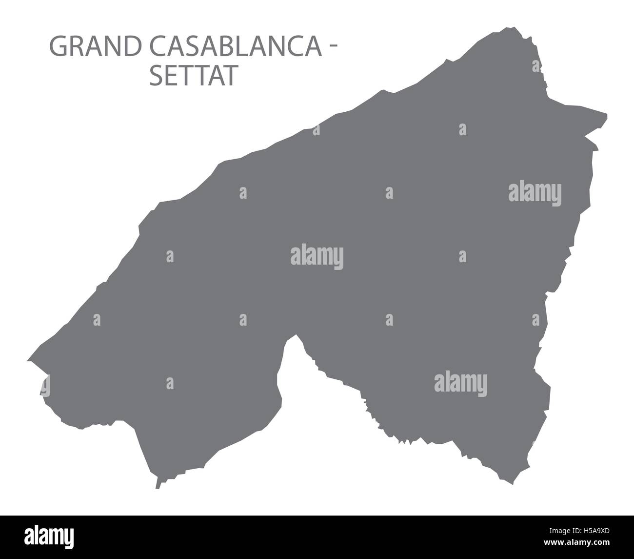 Grand Casablanca - Settat Morocco Map grey Stock Vector