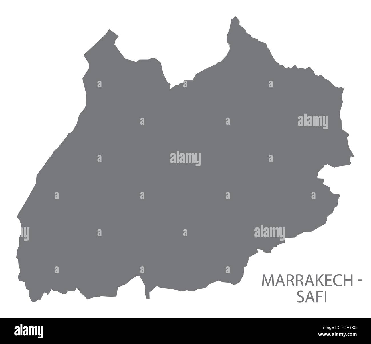 Marrakech - Safi Morocco Map grey Stock Vector