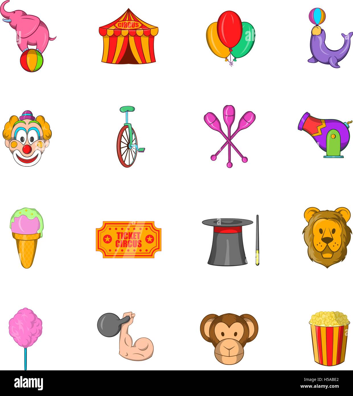 Circus Icons set, cartoon style Stock Vector Image & Art - Alamy