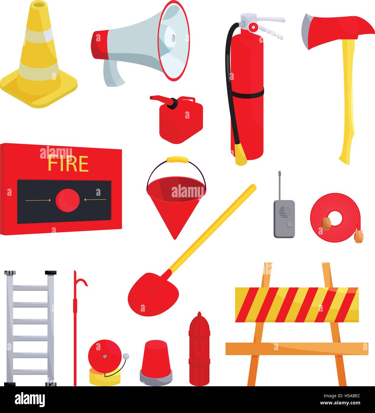 Firefighter icons set, cartoon style Stock Vector Image & Art - Alamy