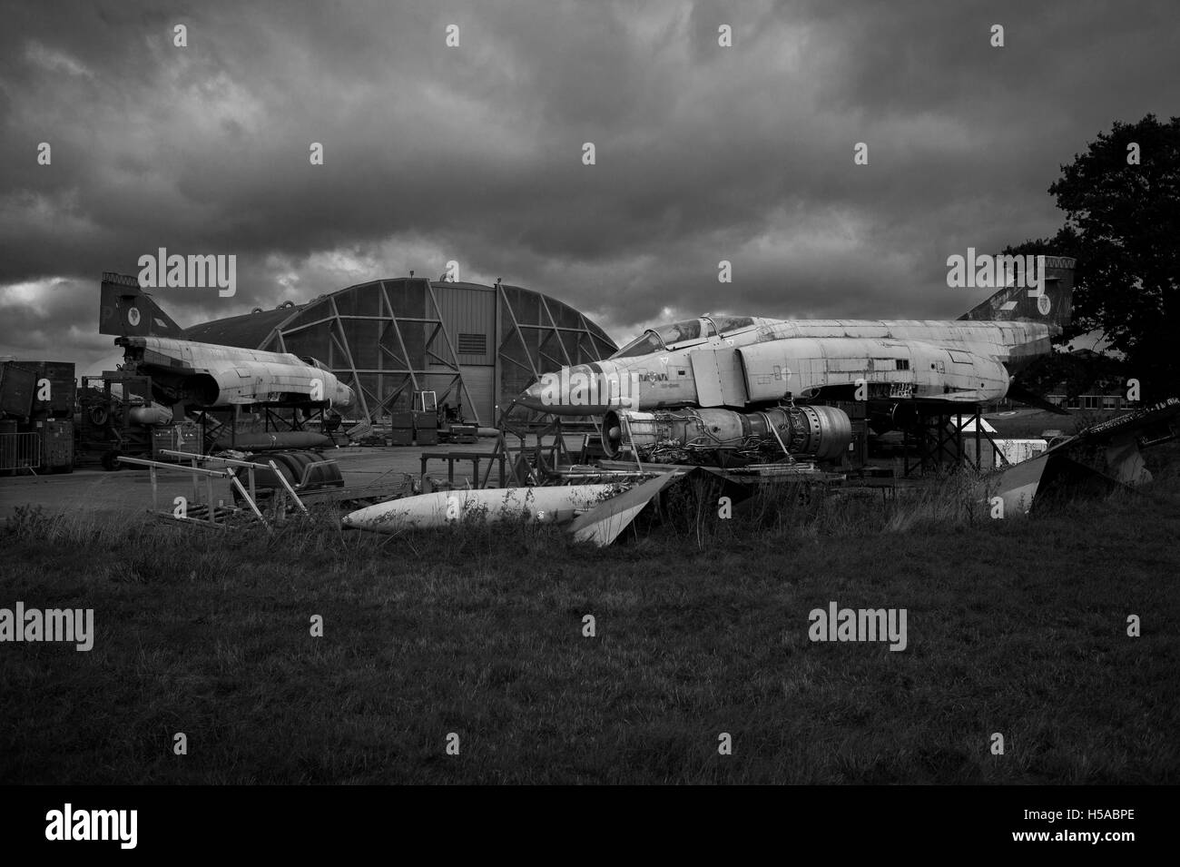RAF Bentwaters, former USAF Nuclear Bomber Base in Suffolk England. Oct 2016 A10 Tank Buster aircraft were based here. Stock Photo