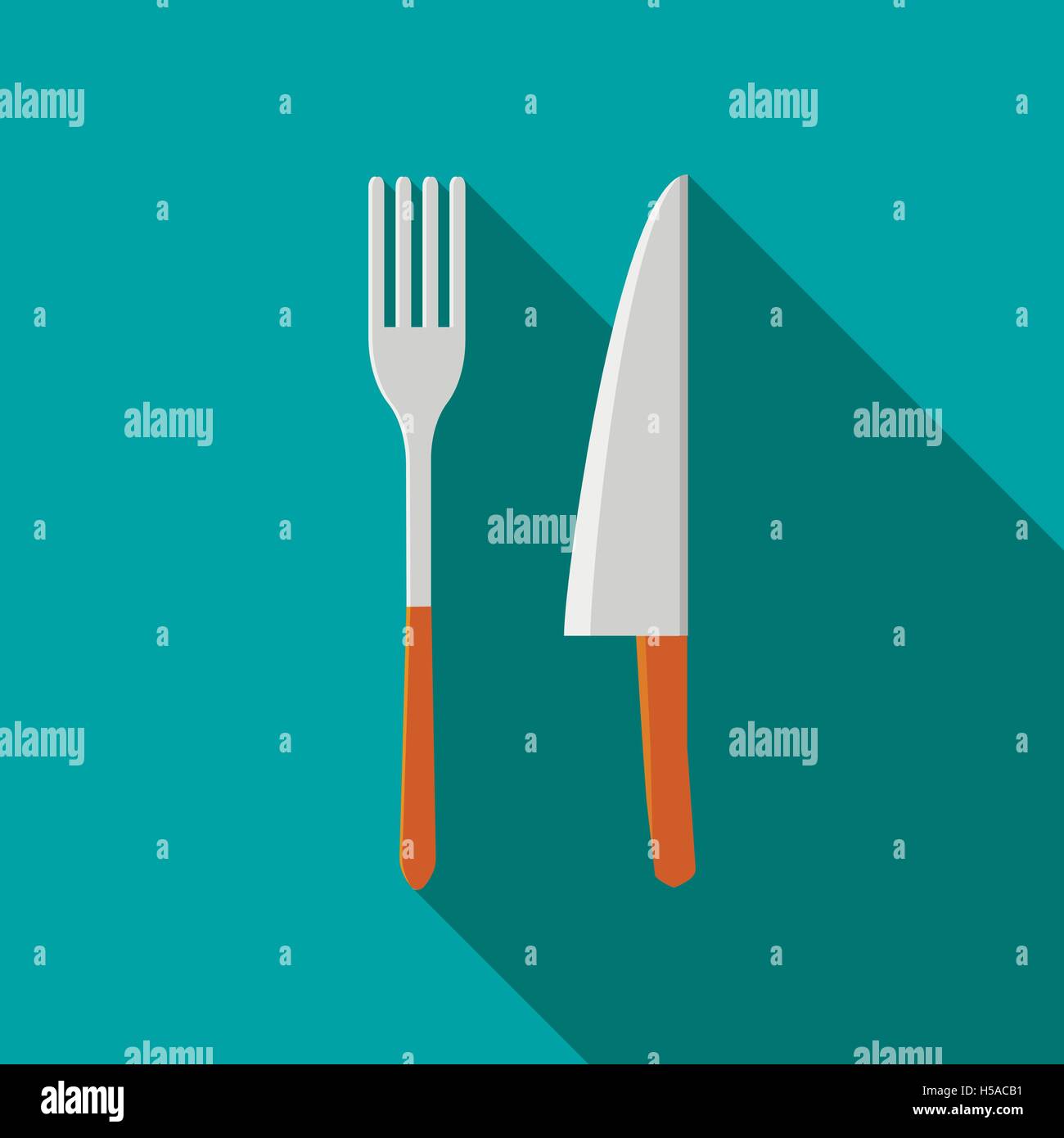 Knife and fork icon in flat style Stock Vector Image & Art - Alamy