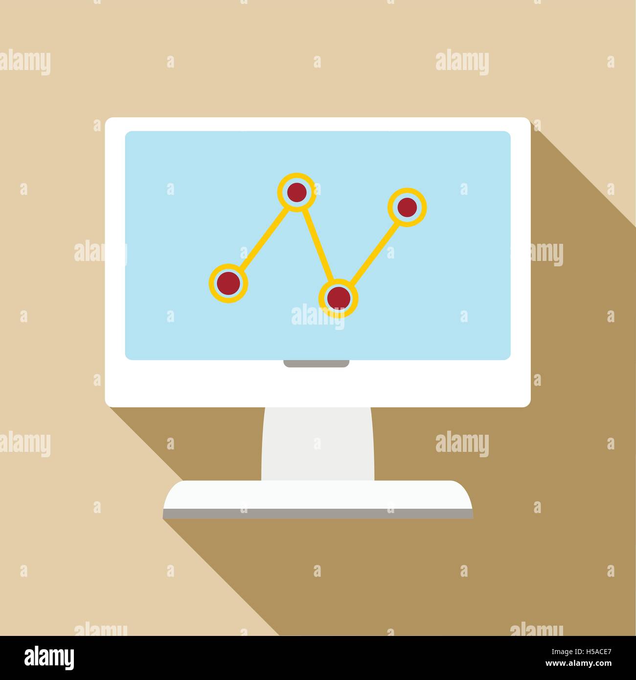 Computer monitor with business graph icon Stock Vector Image & Art - Alamy