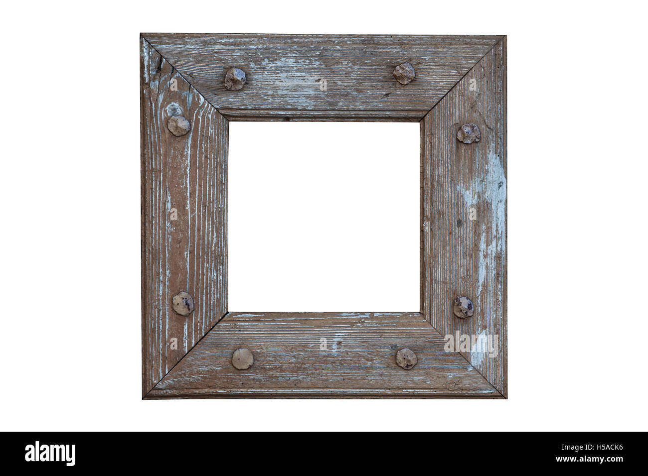 old wooden frame isolated on white background Stock Photo - Alamy