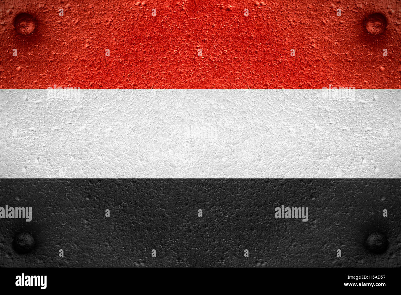 flag of Yemen or Yemeni banner on steel background Stock Photo - Alamy