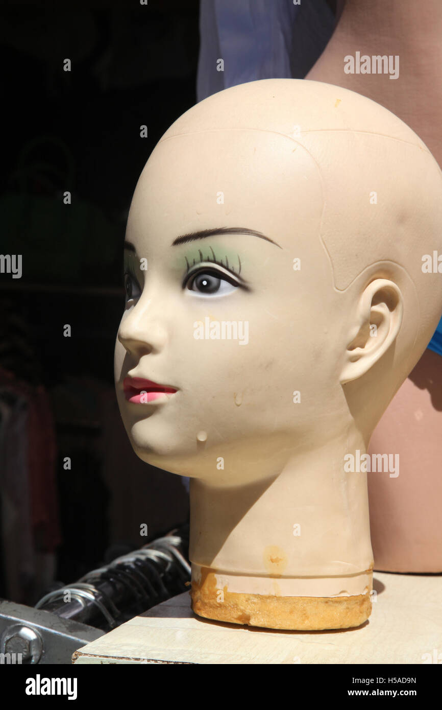 MANNEQUIN HEAD with a tear on the cheek Stock Photo