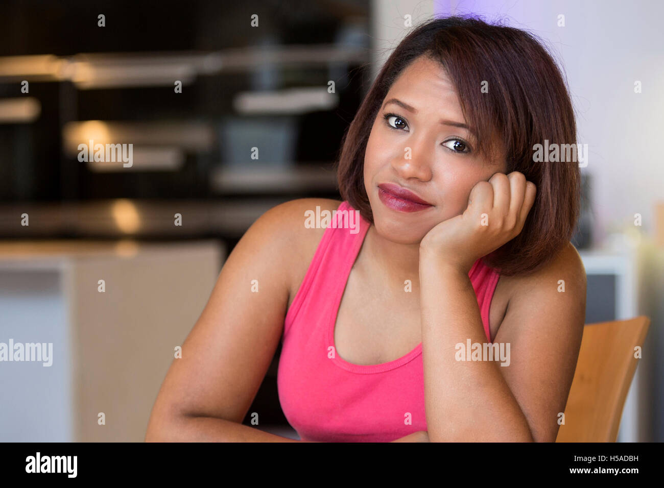 Beautiful woman portrait sad hi-res stock photography and images - Alamy