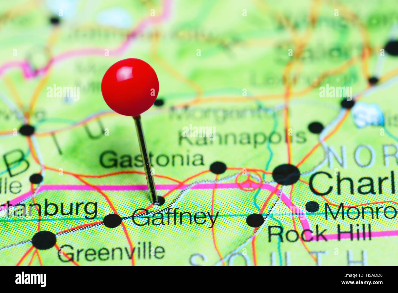 South Carolina Gaffney Sc Map
