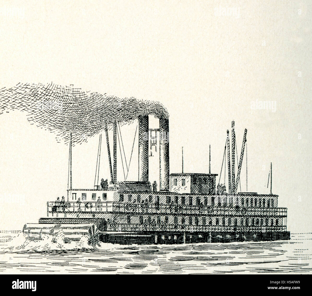 A 19th century north American riverboat. Stock Photo