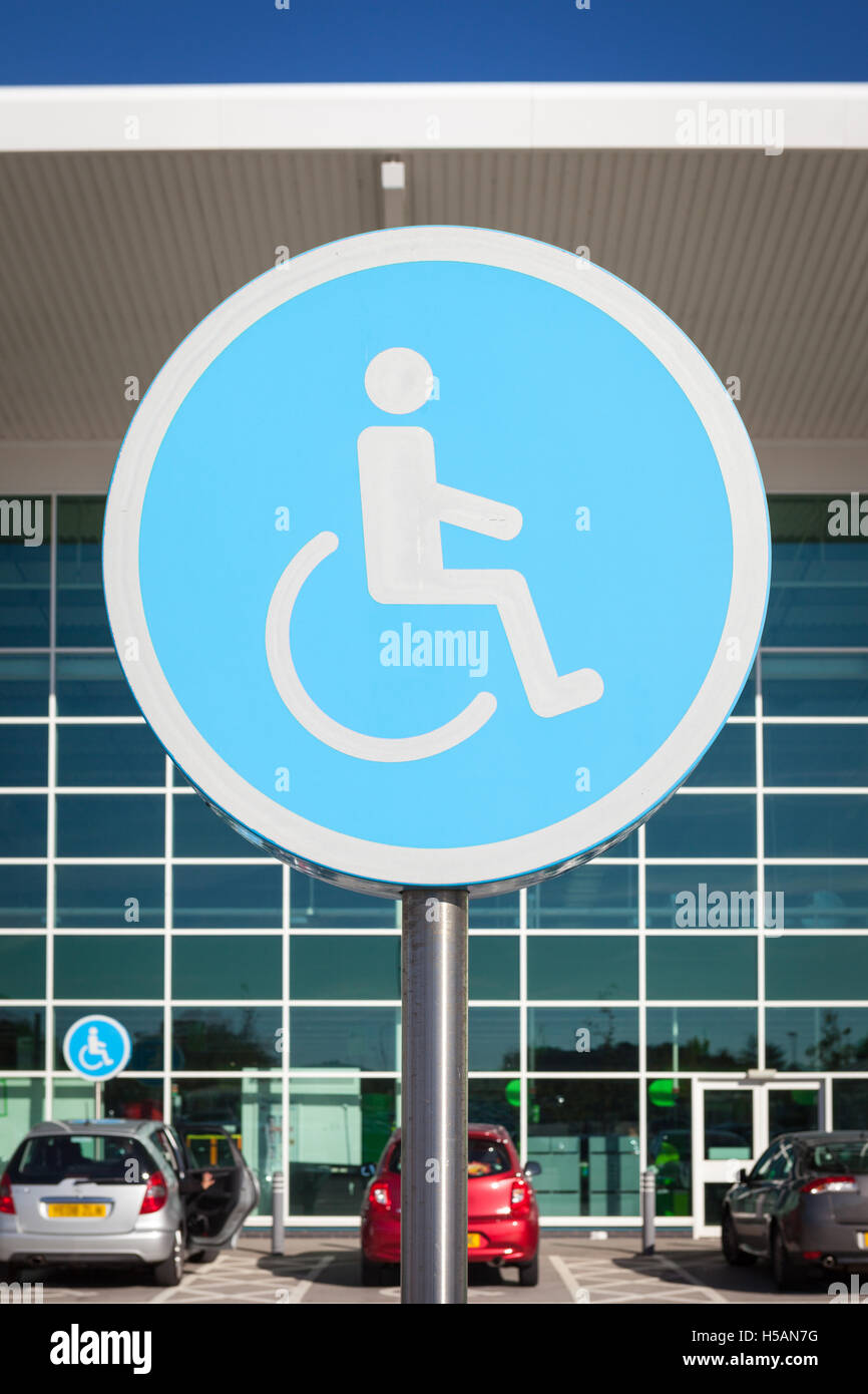 Disabled parking space sign. Stock Photo