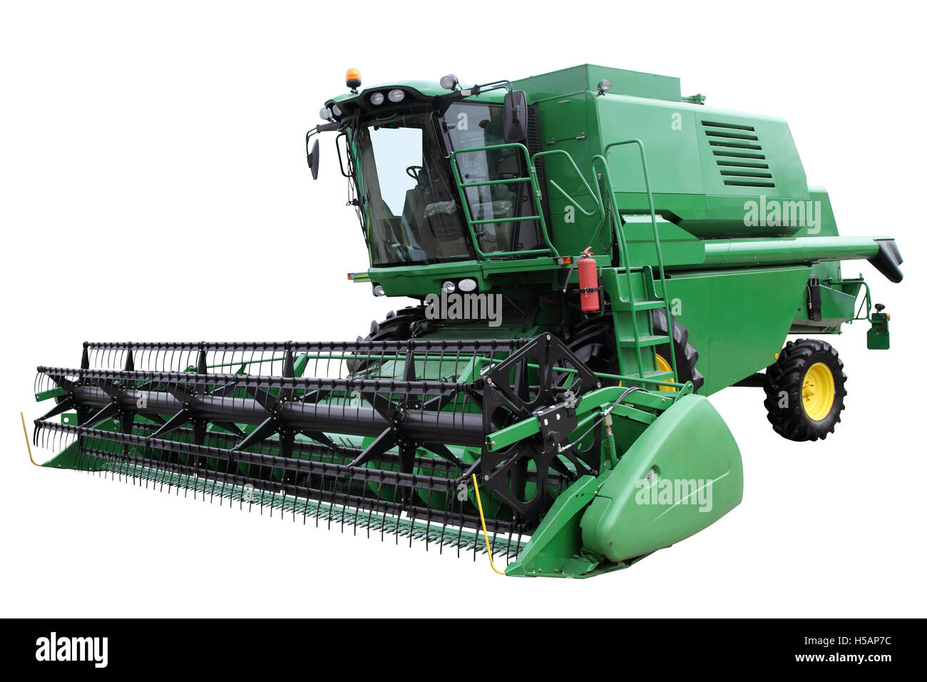 Green modern combine isolated on a white background Stock Photo Alamy