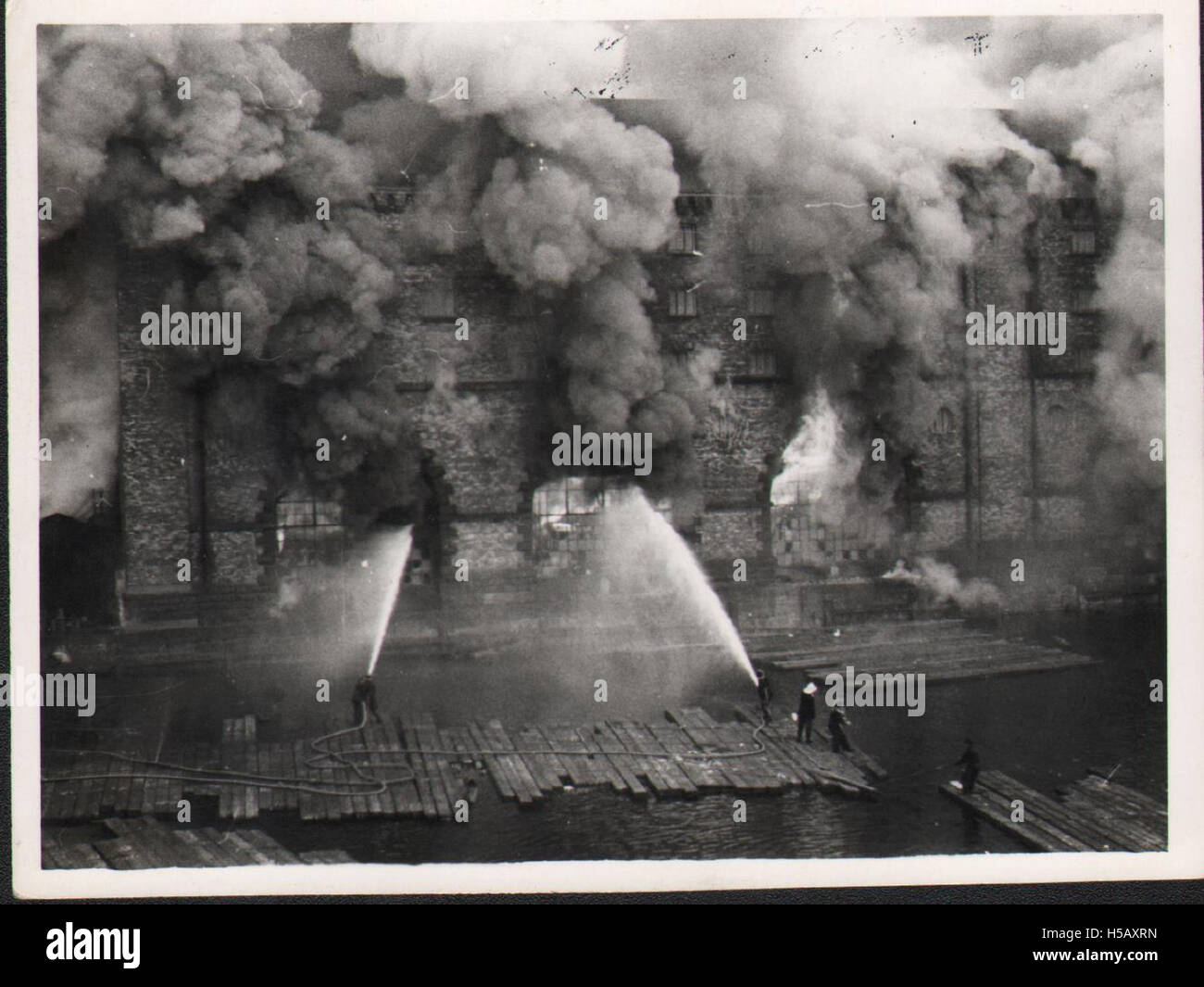 5 Smoke and flames Match Factory fire 1954 Stock Photo Alamy