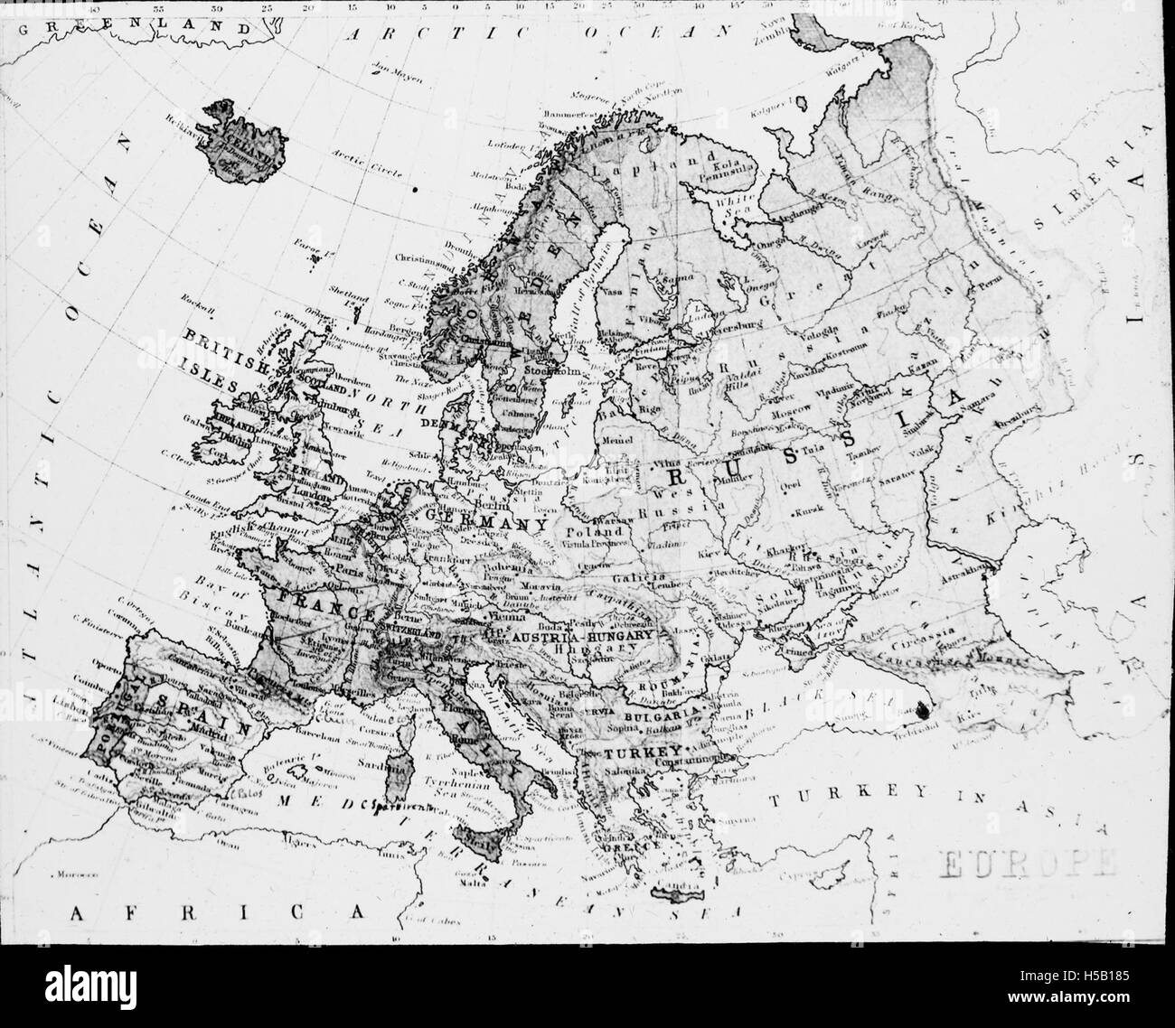 5 Map of Europe Stock Photo