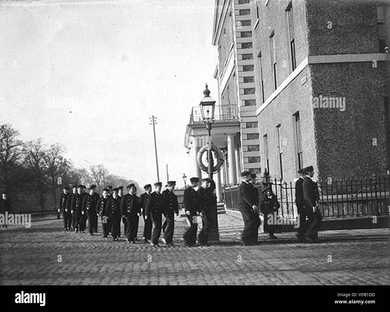 1 Group of boys in uniform marching at the corner of Portobello and ...