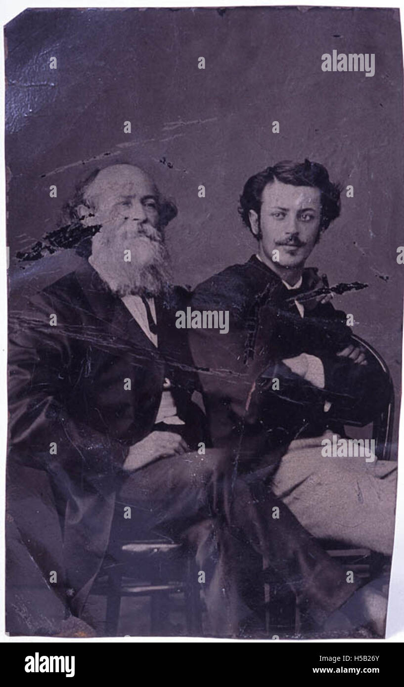Solomon Nunes Carvalho and David Nunes were influential figures in Jewish history, with portraits and tintypes showcasing their contributions to Jewish culture and history, preserved in the Yeshiva University Museum. Stock Photo