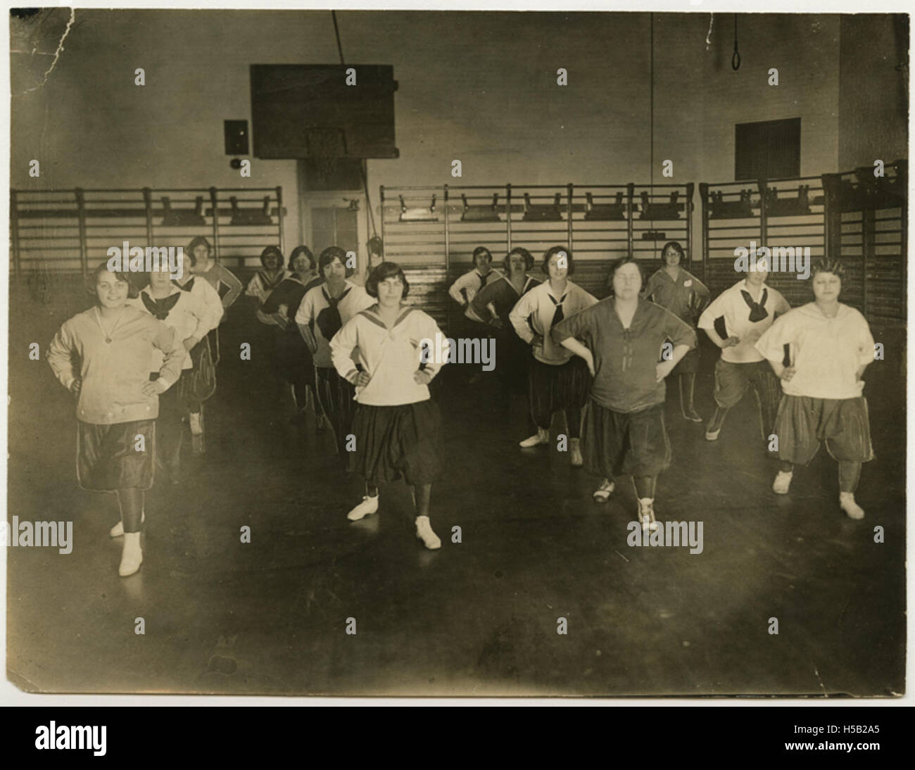 Hartford YWHA, gymnasium class, 1922-1923, Burr School gym Stock Photo