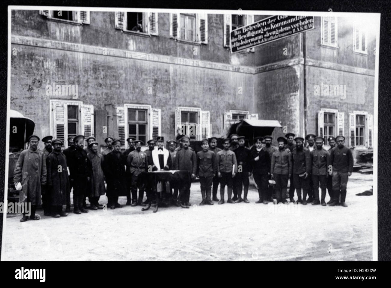 Jewish Chaplain of the Austro-Hungarian Army Conducts Services for Jewish Russian Prisoners Stock Photo
