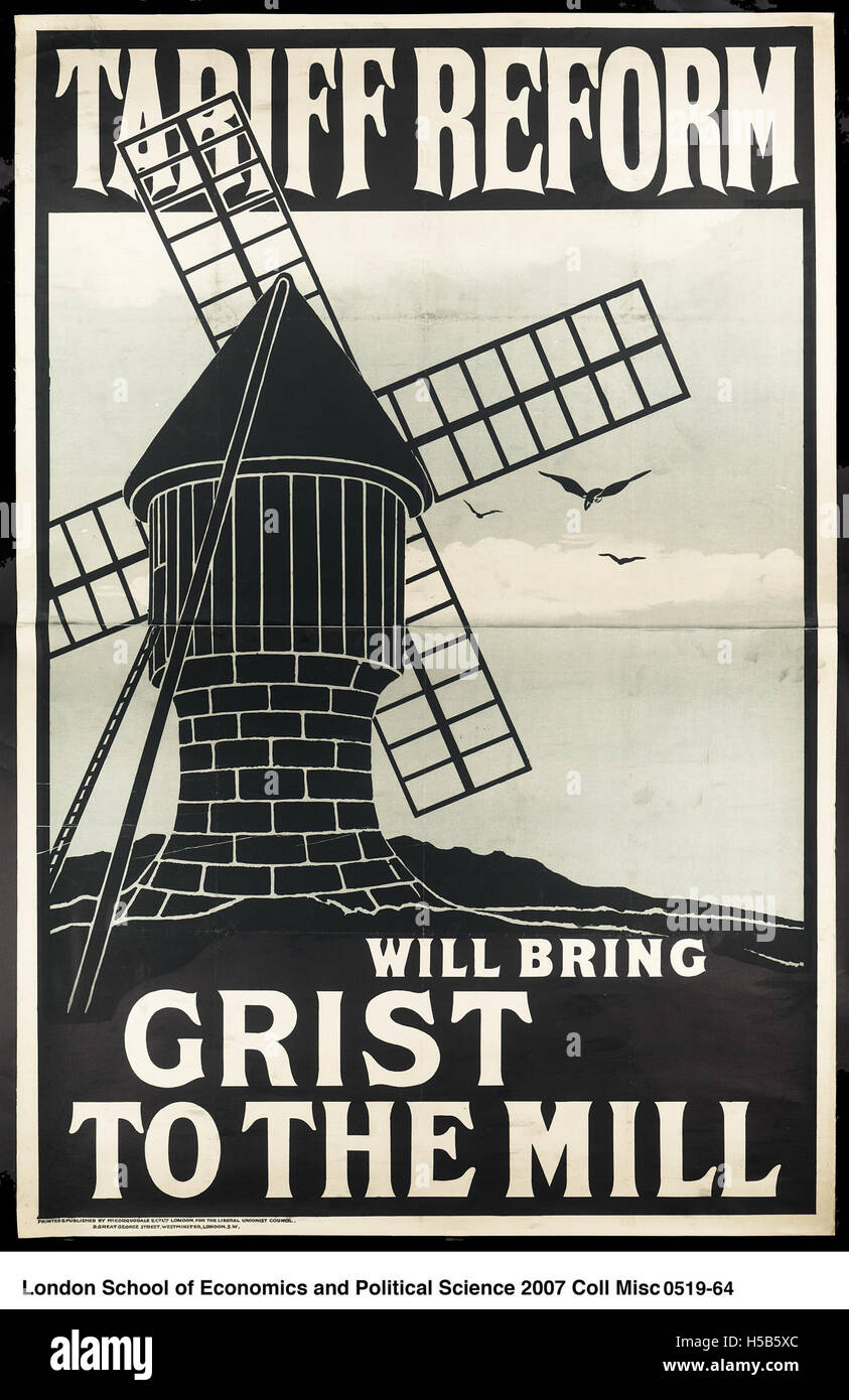 Tariff Reform Will Bring Grist To The Mill Stock Photo