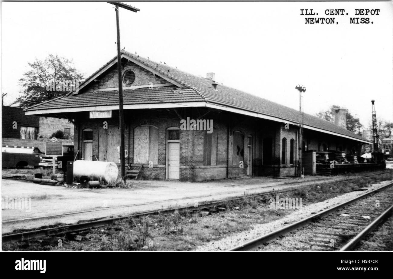 Illinois Central Depot, Newton, Miss, May 1968 Stock Photo