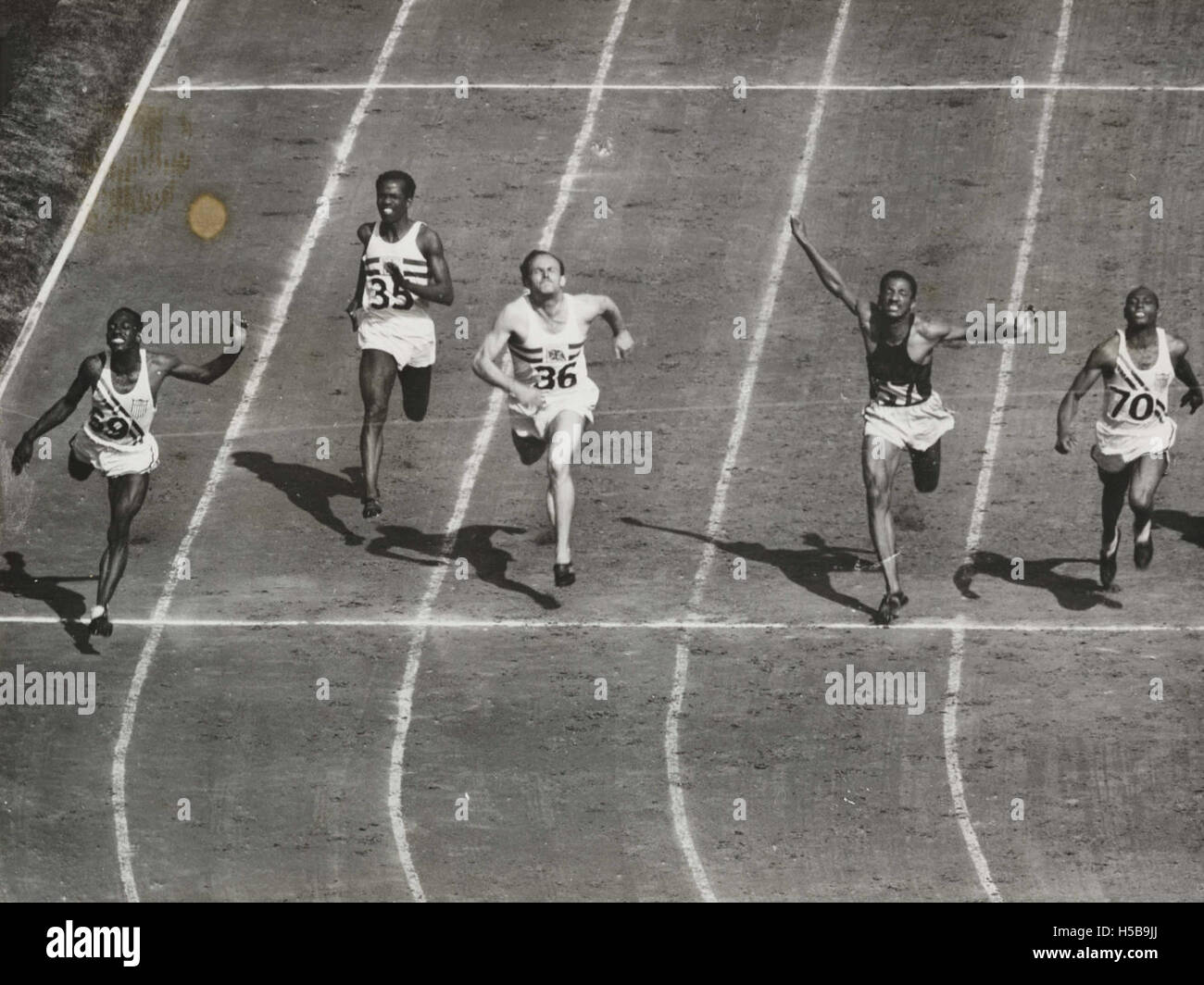 100 metres final, London, 1948 Stock Photo - Alamy