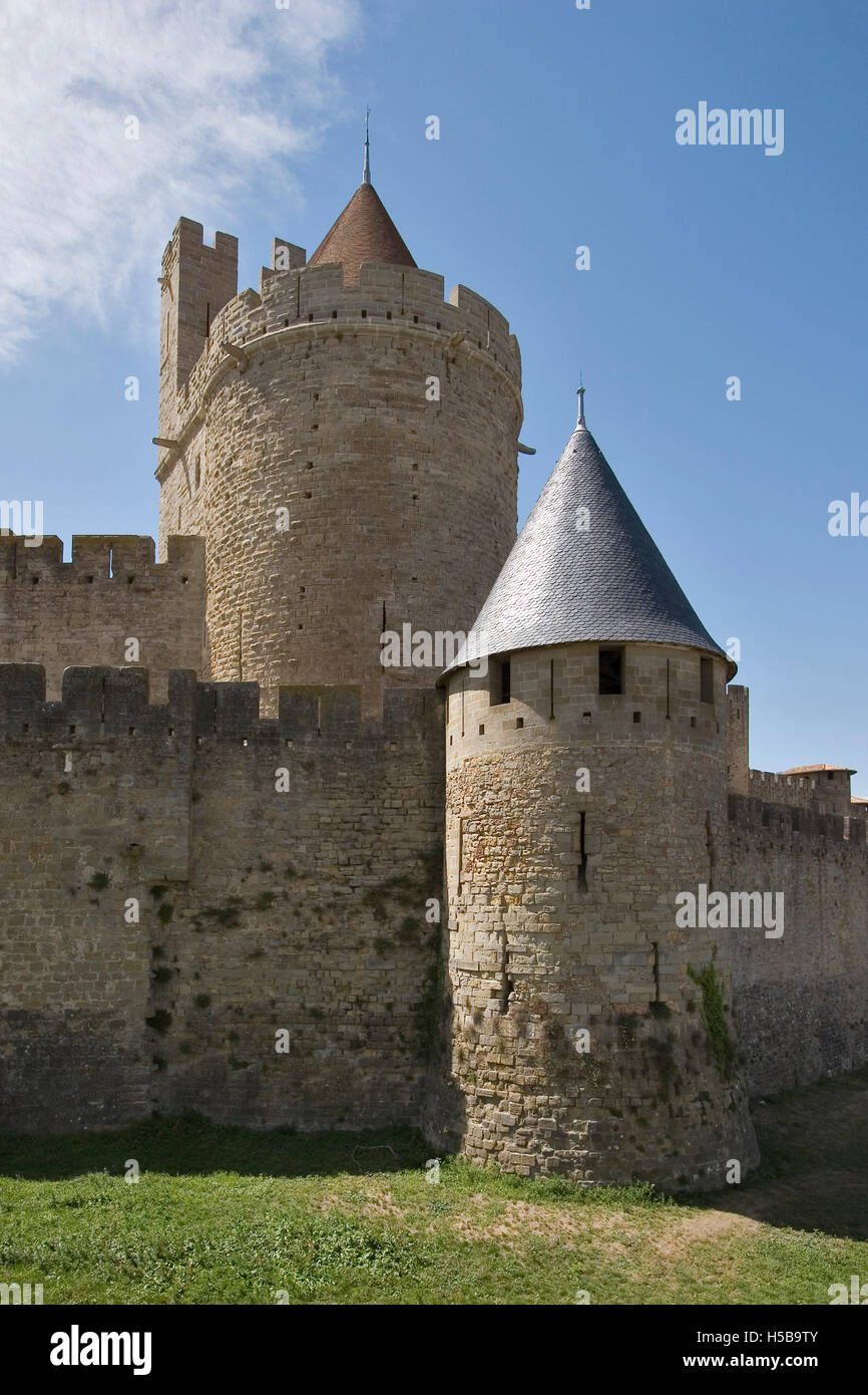 Antique city of Carcassonne. Languedoc-Roussillon. France. Stock Photo