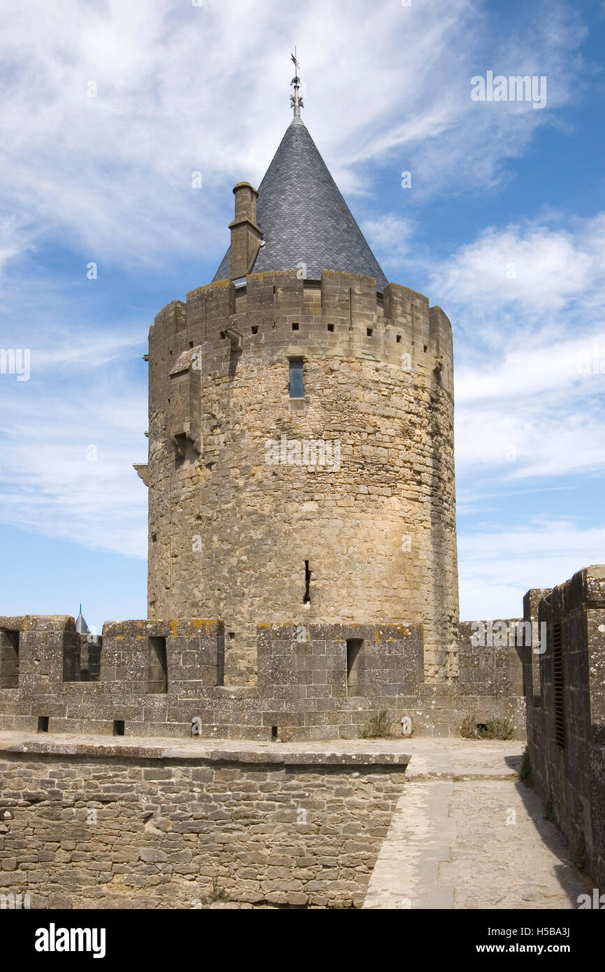 Antique city of Carcassonne. Languedoc-Roussillon. France. Stock Photo