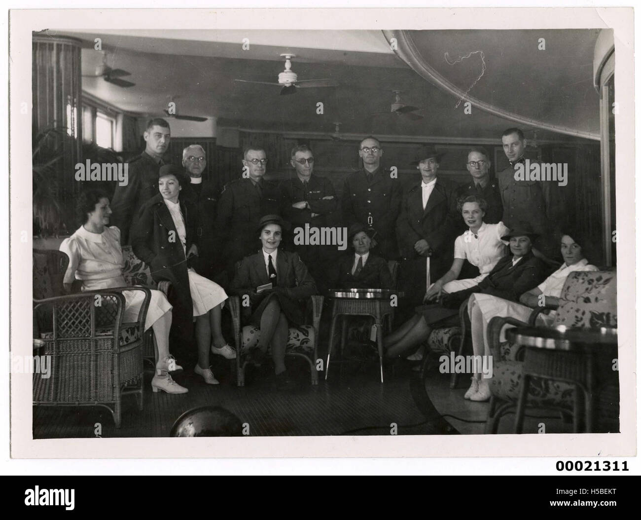 Unidentified medical personnel on board TSS ORANJE II, June 1941 Stock Photo