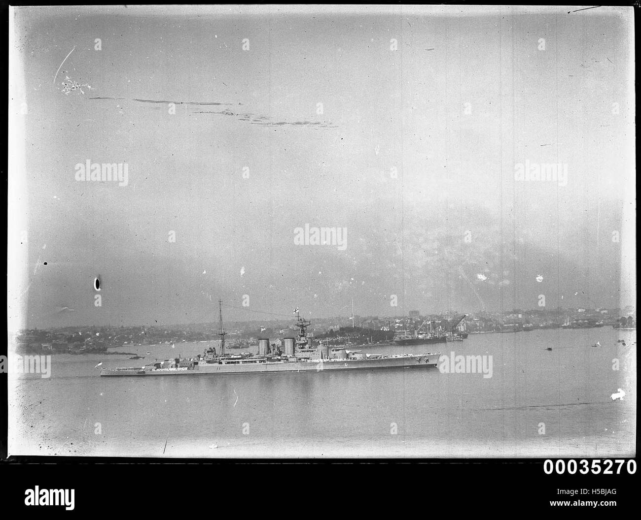 The HMS Hood, a British Royal Navy battlecruiser, is seen in Sydney ...