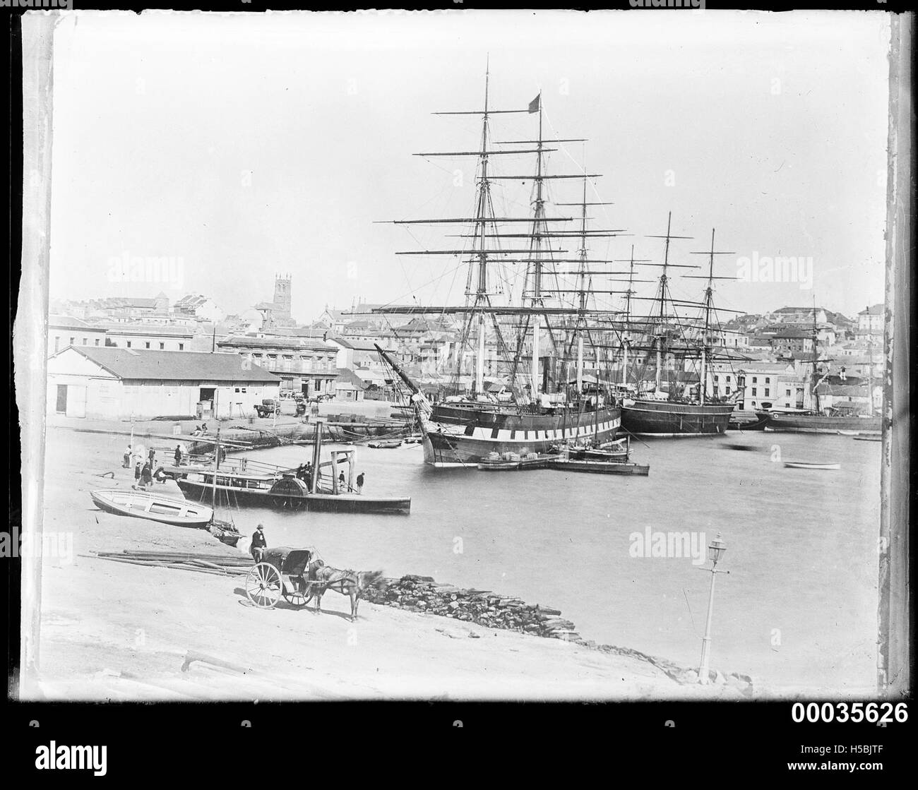 Paddle wheel ferry WARATAH, sailing ship GREAT VICTORIA and other ...