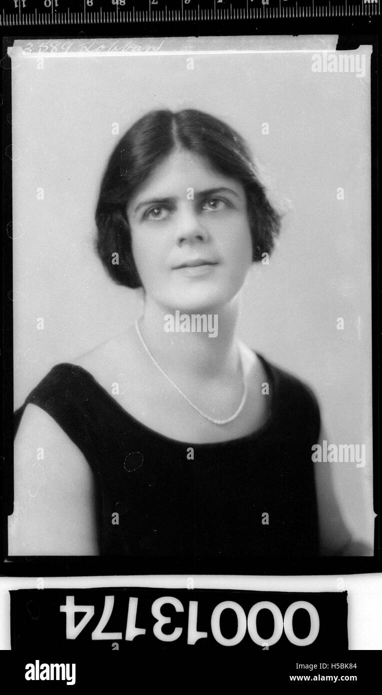 A portrait of a woman, possibly identified by the surname 'Lobban', capturing her features or significance in a historical or familial context. Stock Photo