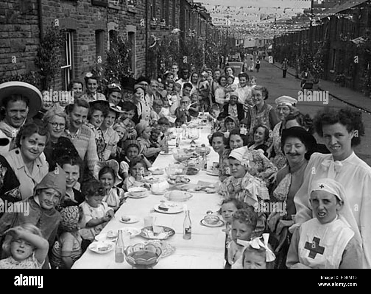 Rhondda street party Stock Photo Alamy