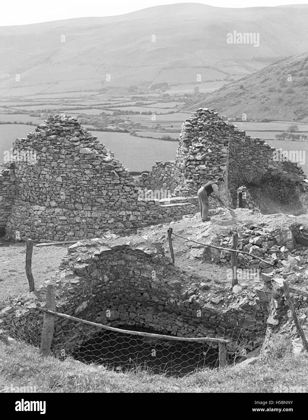 Re-discovery of Castell y Bere in Llanfihangel-y-Pennant in the Dysynni Valley Stock Photo