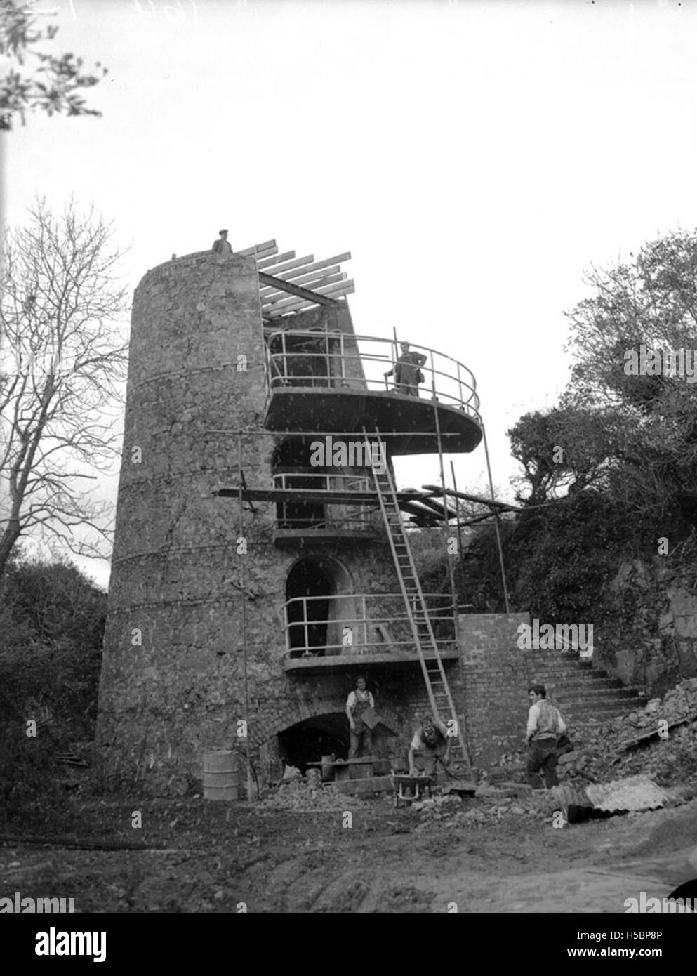 A lime kiln being converted into a house at Benllech Stock Photo Alamy