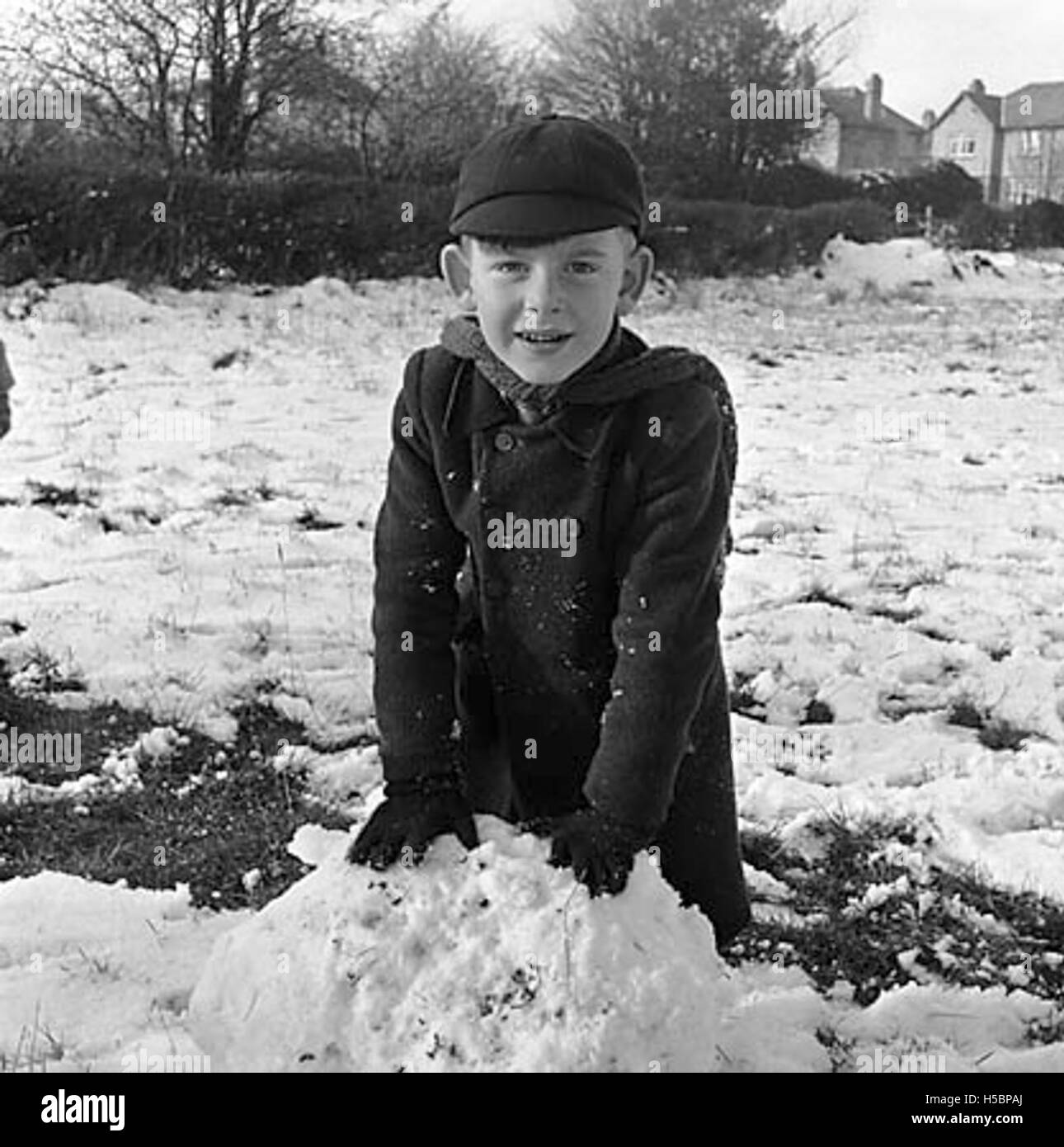 Snow scenes at Oswestry Infant School, Middleton Road, Oswestry Stock