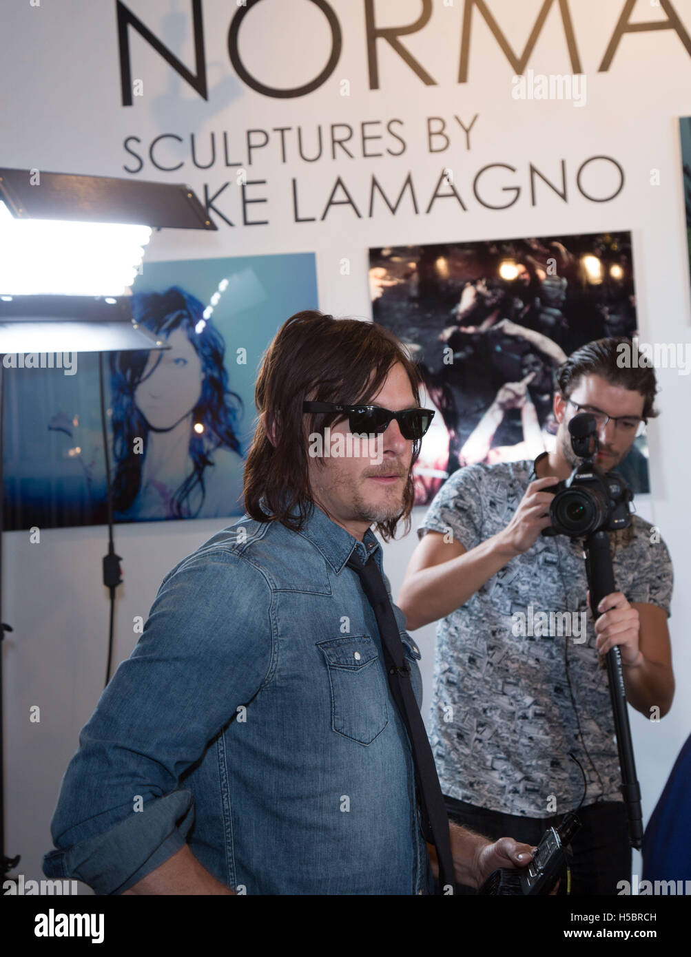 Actor Norman Reedus attends Norman Reedus: A Fine Art Photography Exhibition at Voila! Gallery on November 22, 2015 in Los Angeles, California, USA Stock Photo