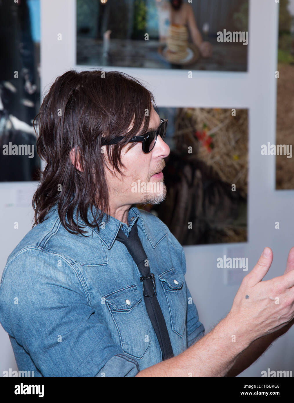 Actor Norman Reedus attends Norman Reedus: A Fine Art Photography Exhibition at Voila! Gallery on November 22, 2015 in Los Angeles, California, USA Stock Photo
