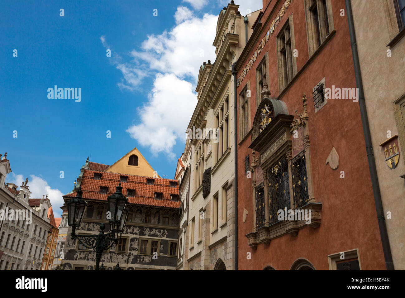 view of old buildings in Prague. Stock Photo