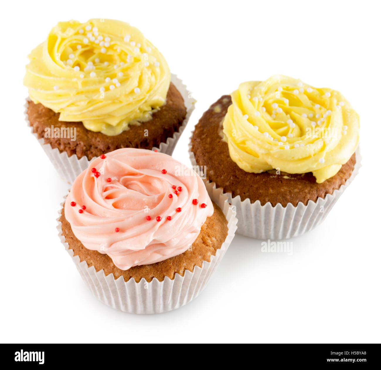 cupcakes isolated on the white background. Stock Photo