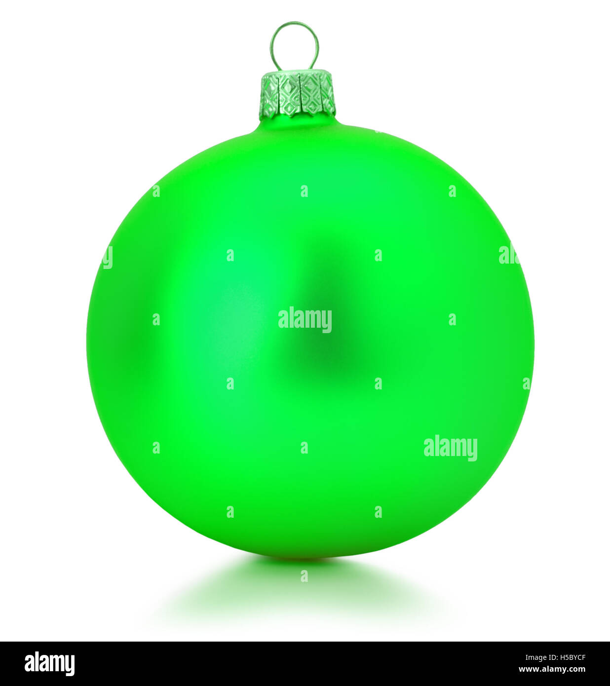 green Christmas ball isolated on the white background. Stock Photo