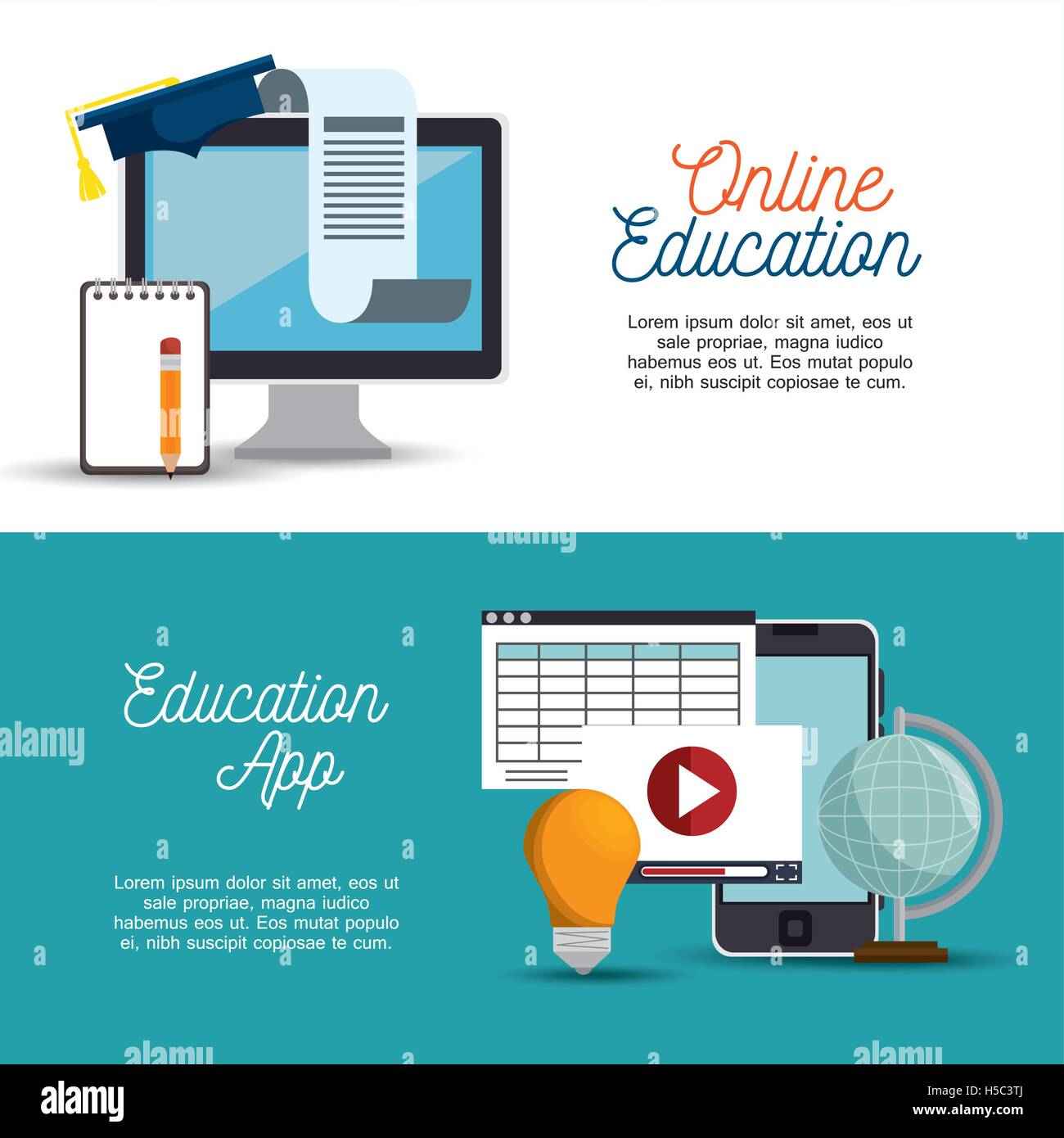 online education app banner design Stock Vector Image & Art - Alamy