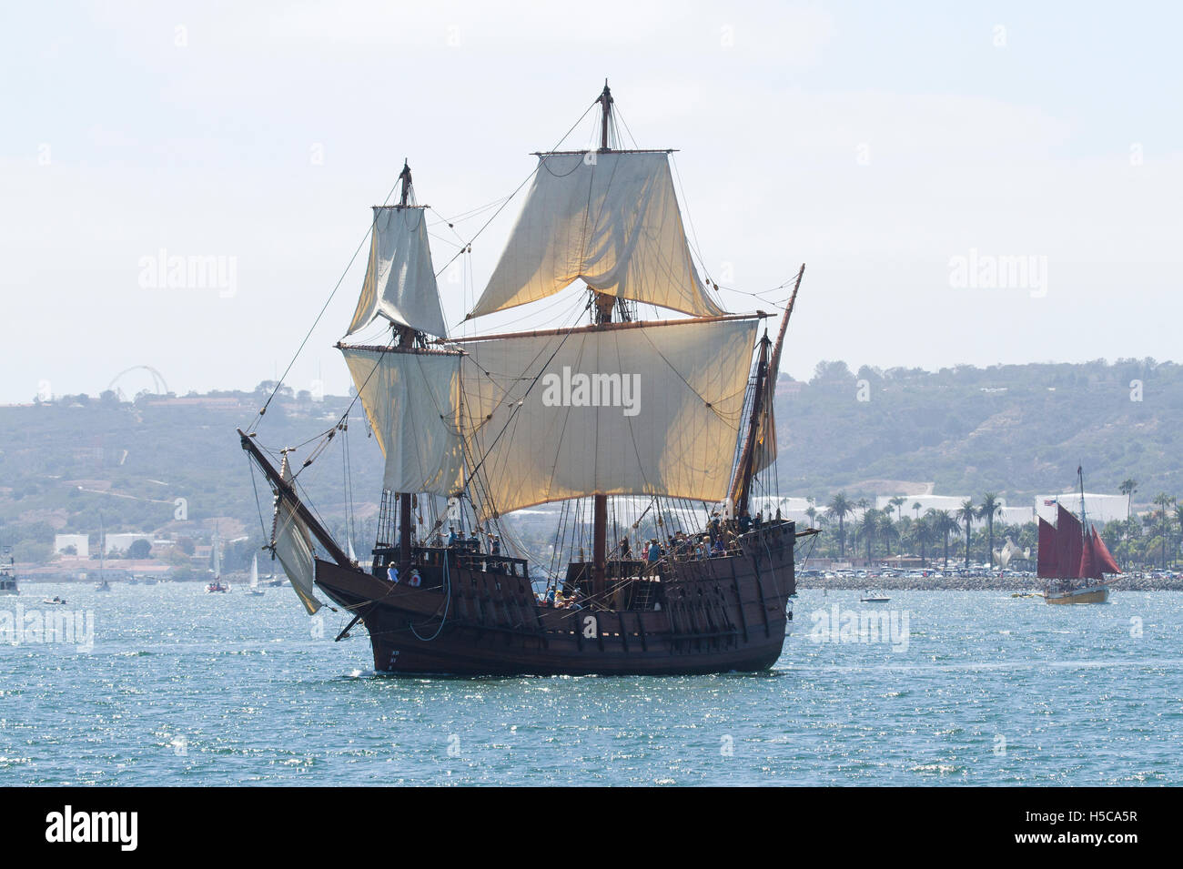 Replica Tall Ship, San Salvador, Arrives In Morro Bay