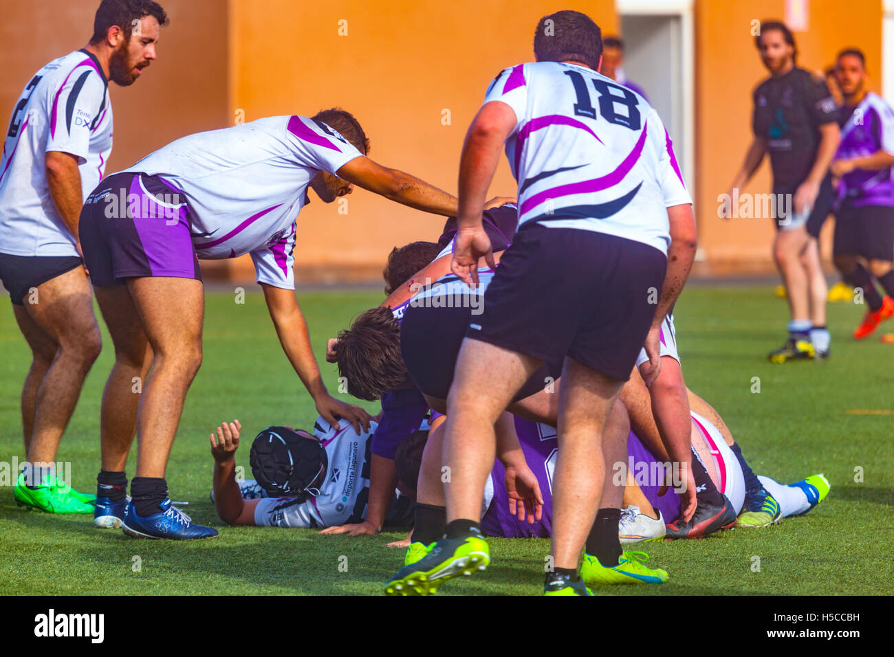 male adult rugby match Stock Photo Alamy
