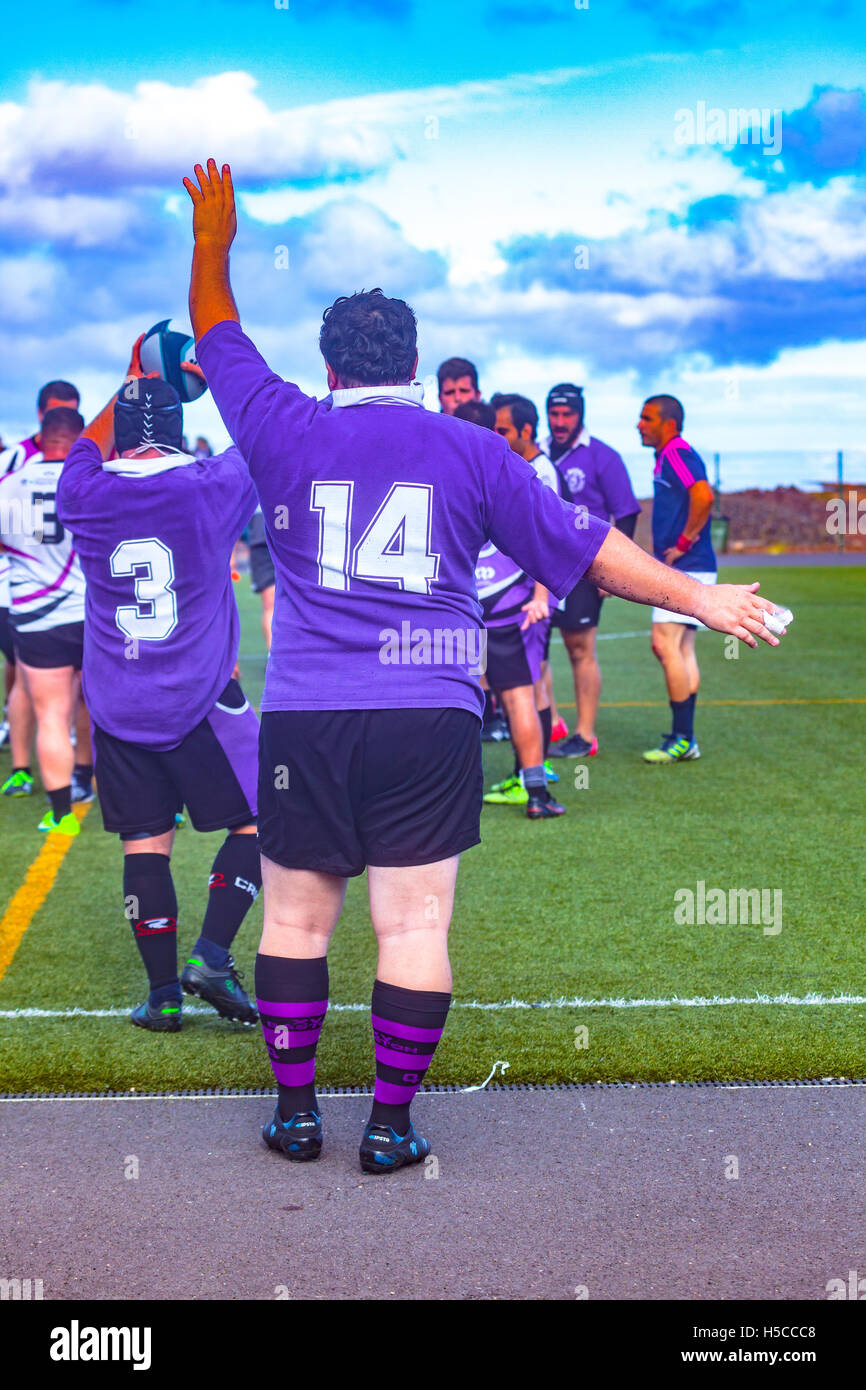 male adult rugby match Stock Photo Alamy