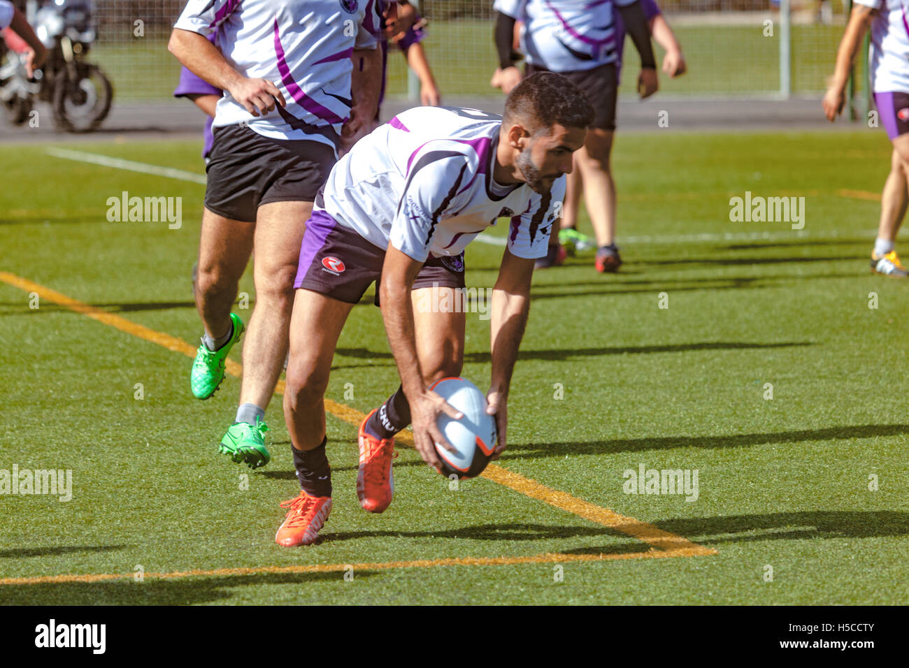 male adult rugby match Stock Photo - Alamy