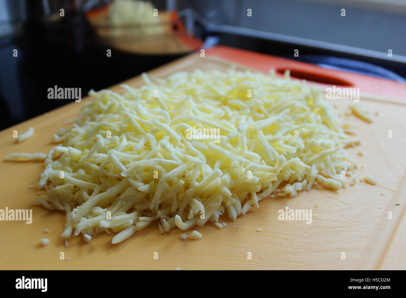 Sliced mozzarella on a plate Stock Photo