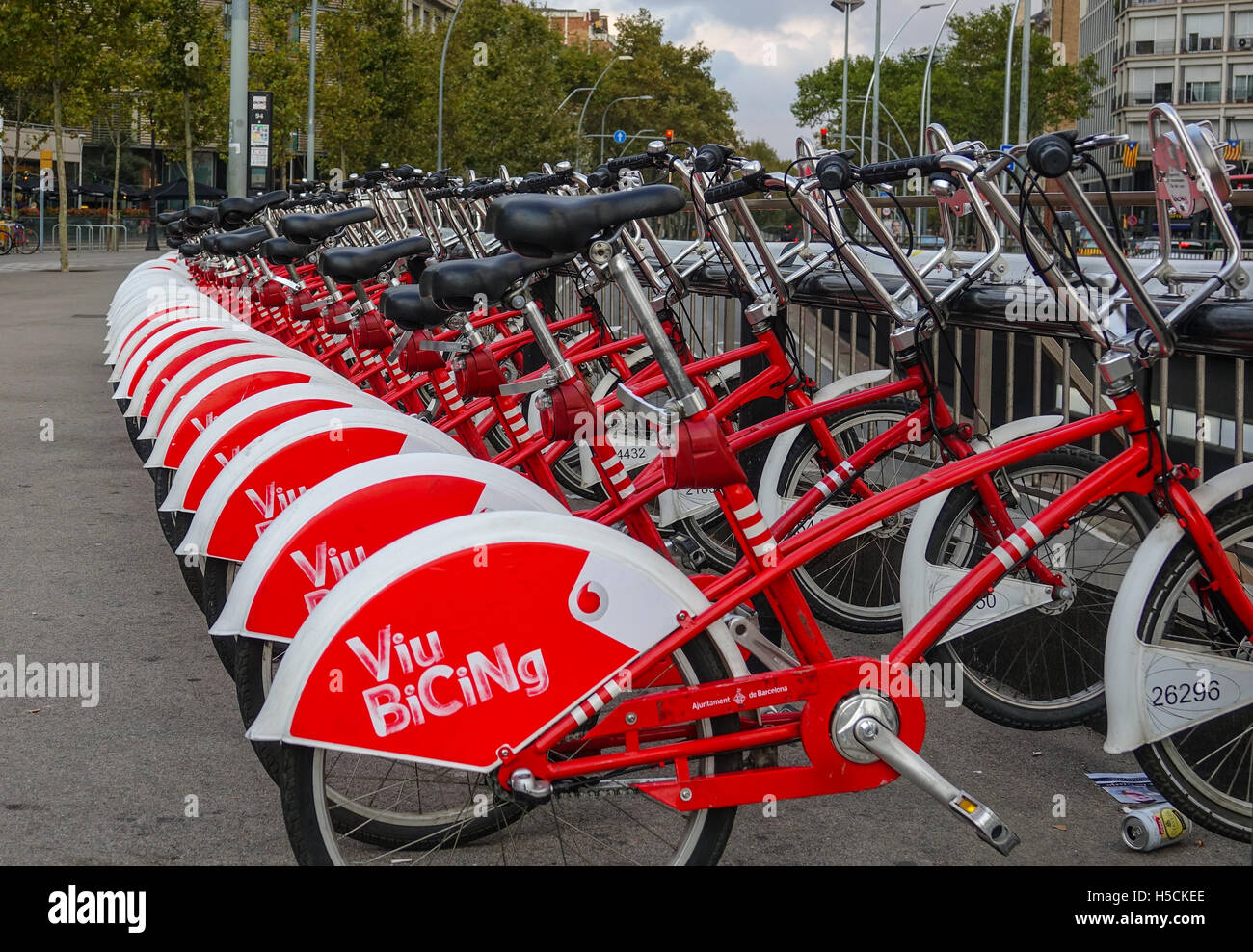 Rental bikes in Barcelona Stock Photo - Alamy